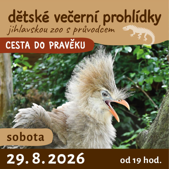dětské večerní prohlídky jihlavskou zoo - CESTA DO PRAVĚKU - 29. 8. 2026 od 19:00