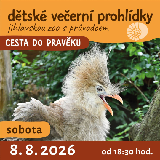 dětské večerní prohlídky jihlavskou zoo - CESTA DO PRAVĚKU - 8. 8. 2026 od 18:30