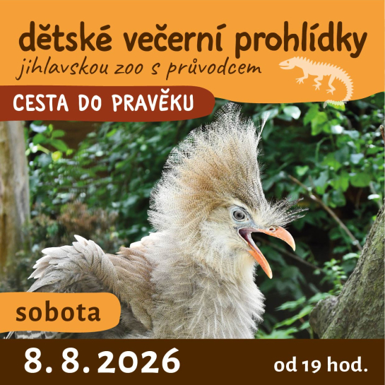 dětské večerní prohlídky jihlavskou zoo - CESTA DO PRAVĚKU - 8. 8. 2026 od 19:00